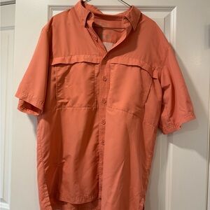 Peach Game Gaurd Short Sleeve Button-Up Shirt